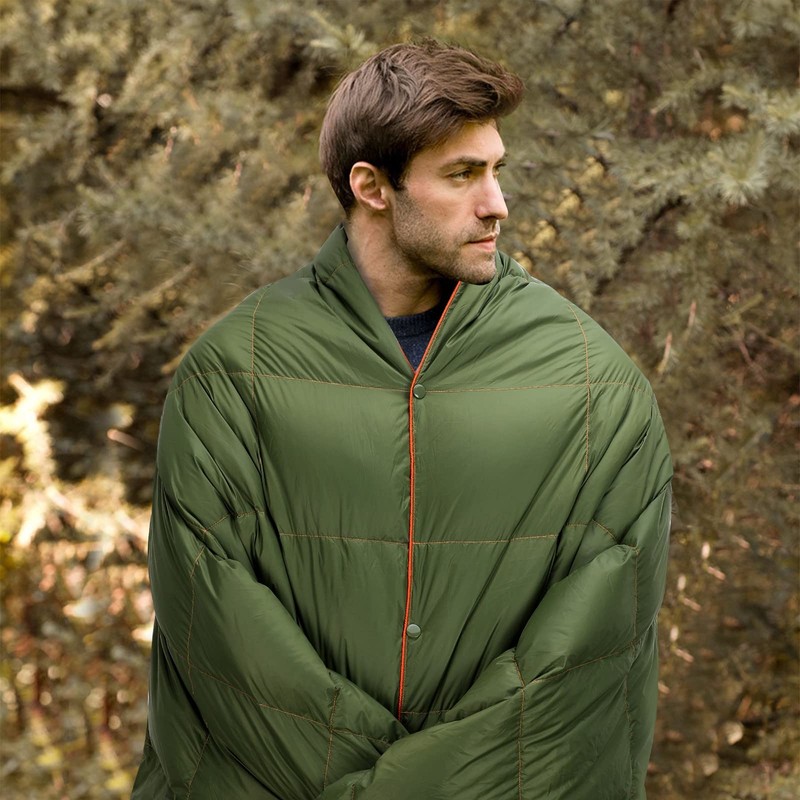 RICHHORSE Down Blanket Camping Quilt - Lightweight, Packable, Puffy, Wearable,