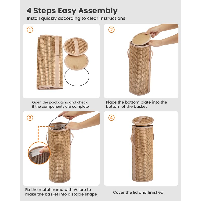 WAOHANAZ Bamboo Toilet Paper Storage Basket with Lid & Handle