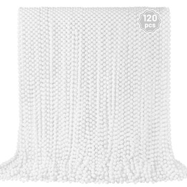 YAXINRUI 120 PCS White Mardi Gras Beads, 33" White Bead Necklaces Party Costume Necklace Round Parade Throw Beads in Bulk for Mardi Gras Christmas Festive Events, Party Favors