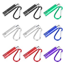 smtfcty Mini LED Torch, Pack of 9 Children's Key Fob Torch Coloured Aluminium Torch for Emergency, Outdoor, Camping, Party Bags, Children's Birthday Party