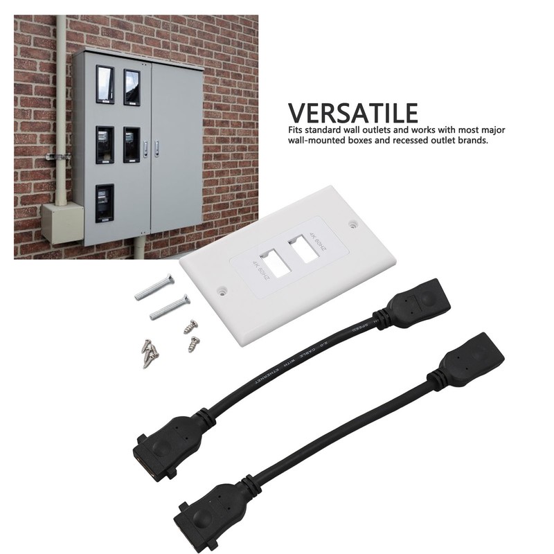 2 Ports HD Multimedia Interface 2.0 Wall Plate 4K 60Hz