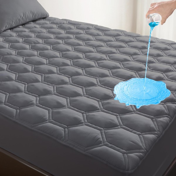 Lunsing California King Mattress Protector, Waterproof Breathable Soft Cal King