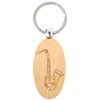 keepdrum Wooden Saxophone Keyring Oval Gift for Musicians, natural, Unit
