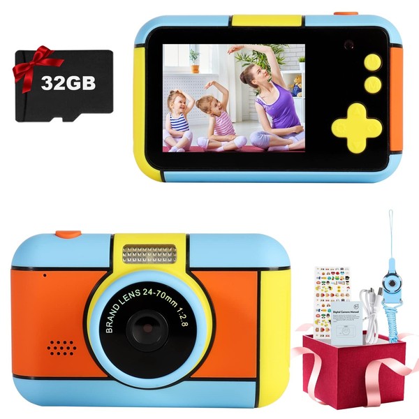 Digital Children's Camera, 24MP 2.4 Inch LCD Selfie Camera for Children Boys Girls Digital Camera 1080P HD Video Camera Digital Kids Camera