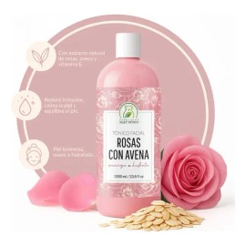 Tónico Facial Productos Mart Mexico 1L Agua De Rosas & Avena Hipoalergénico