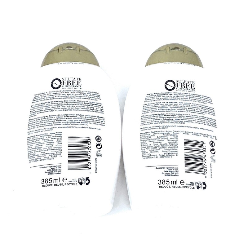 OGX Hydrate + Marula Oil Shampoo & Conditioner Bundle (385ml)