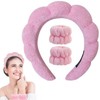 Sponge Headband Wristband Set, Spa Headband for Washing Face Wristband