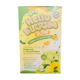 Hello Bloom GLOW Powder Juice Drink by Kiray Celis, 10 sachets x 18g (180g, Lemon Cucumber Juice)