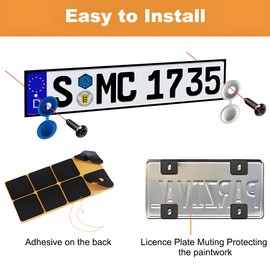 Anti Theft Number Plate Screws Set, License Plate Screws Fitting Kit, M6 Stainless Steel Car Number Plate Screws and Caps Set, for Cars and Motorcycles