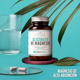 ZENnatura Glicinato de Magnesio suplemento alimenticio en cápsulas de alta absorción, con tallo de brócoli en polvo, 90 cápsulas de 500 mg para bienes