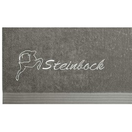 Lashuma Cotton Sauna Towel Linz Astrological Sign Capricorn 70 x 200 cm Dark Grey