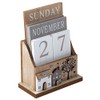 SiL Interiors Wooden Perpetual Calendar Desktop Eternal Calendar Blocks -