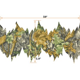 Camo Loose Leaf Strip Laser-Cut Leaf Strips 3D Camouflage Accessories 5 Feet for Hunting Blinds, Rifle Wraps & DIY Ghillie Suits (Leaf Camouflage 4PC)