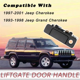 TQPONLY 83210 Liftgate Handle with Keyhole | Compatible with 1997-2001 Jeep Cherokee,1993-1998 Jeep Grand Cherokee Tailgate Latch Handle | Replaces 55076016 (Texture Black)