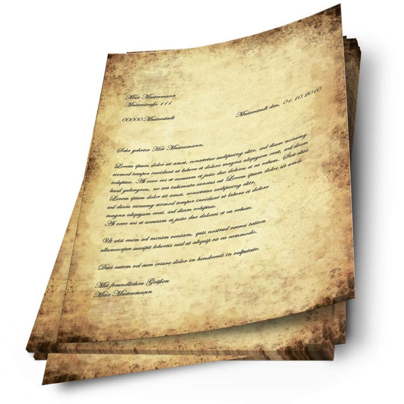 Writing Paper in Old Design Both Sides Patterned 20 Pages