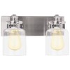 Nuk3y Vintage Farmhouse Bathroom Vanity Light Fixture (Brushed Nickel, 2