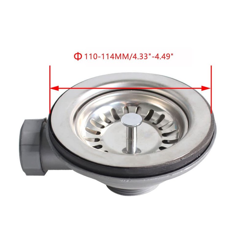 Kitchen Sink Collection, 114mm Kitchen Stainless Steel Sink Drain Strainer