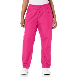 Scrub Pants for Women Workwear Originals Pull-On Elastic Waist 4200P, S Petite, Shocking Pink