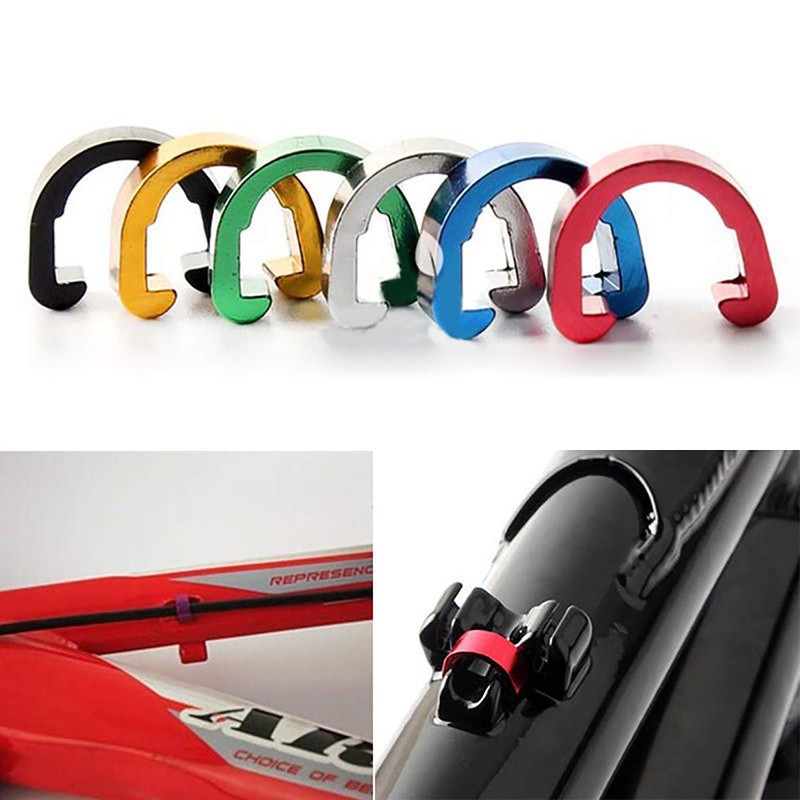 10 Pcs Bicycle Brake Line Clip C-Clips Buckle Hose Aluminium