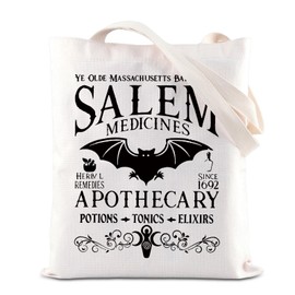 Salem Witch Movie Merchandise Tote Bag Herbalist Witch Bat Gift Salem 1962 Gift Salem Medicines Apothecary Shoulder Bag For Fans (Salem Tote)