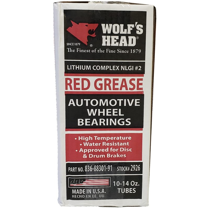 Wolf's Head Red Grease NLGI #2 (836-88301-91) 14 Oz Tube,