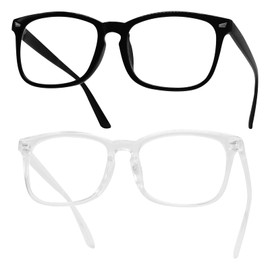 CHINJONG 2 Pack Blue Light Blocking Glasses for Computer Reading Gaming Phones, Stylish Eye Protection Glasses Ease Eye Strain, Eyewear Frame for Women Men