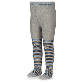Sterntaler Baby Boys Car with Striped Tights, Mottled light grey