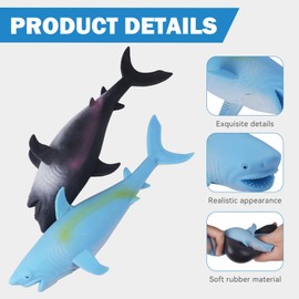 Shark Stress Balls (2Pack) Squishy Toys for Kids Adults, 8 Inch Shark Squishy Ball, Dough Ball, Animal Squeeze Stress Toys, Stretchy Stress Relief Sensory Fidget Toys, Party Favors, Birthday