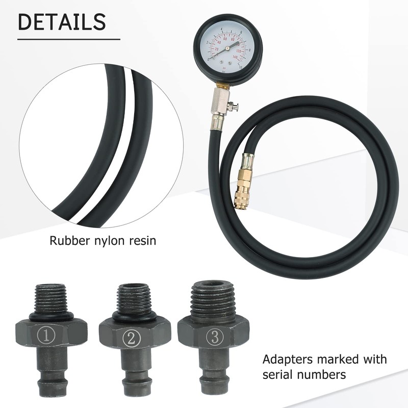 Acymner Oil Pressure Tester Kit | 0-140 PSI Engine Cylinder