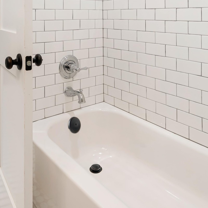 CalcMetal Single Hole Bathtub Drain Overflow Plate with One Matching