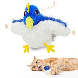 Toptakeit Flapping Bird Cat Toy not Flying for Bored Indoor Adult Cats, Chirping Bird Kitten Toy Flapping Wings Interactive Cat Toys for Indoor Kittens