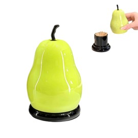 1 Pcs Pear Shaped Green Fruit Toothpick Holder 4.6 Inches