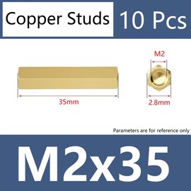 ORANXIN M2 x 35 mm 10 Pcs Double Brass Standoffs Screws Hex Spacers Female Thread Nuts PCB Motherboard Copper Computer Spacer