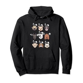 Dog With Bunny Ears Easter Animal Egg Hunting Spring Pullover Hoodie