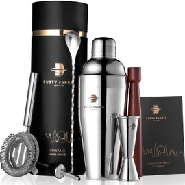 Rusty Barrel Mayfair Cocktail Shaker Set | Cocktail Making Set, Cocktail Set, Cocktail Kit | Bar Tools Including Large Cocktail Shaker, Bartender Kit | Cocktail Gift Set in a Beautiful Gift Box