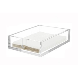 Acrylic Napkin Holder, Guest Towel Holder for Bathroom Kitchen, Clear Tissue Box, Standard Napkin Tray for Paper Hand Towels Storage with U-shaped Design