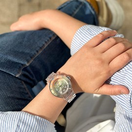 ICE-WATCH - ICE clear sunset Yoga - Men's (Unisex) wristwatch with clear plastic strap - 021438 (Medium)