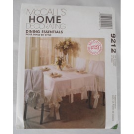 Mccalls Dining Essentials Chair Covers Table Runners Napkins Table Cloths Placemats Pattern9212