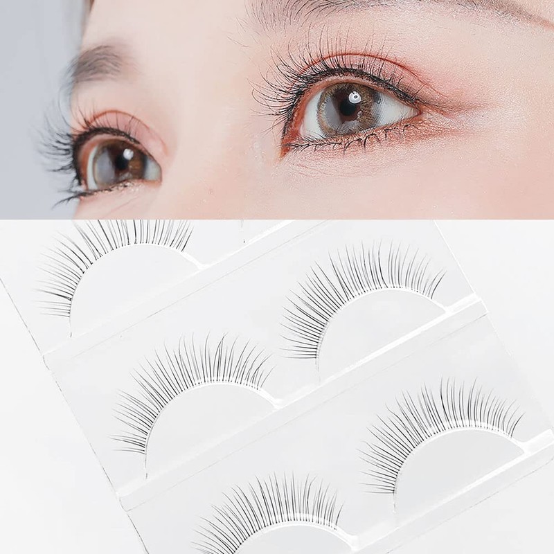 Musegetes False Eyelashes 4D Clear Band False Eyelashes Natural False