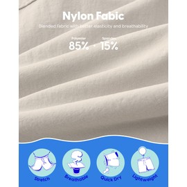 maamgic Mens Swim Trunks 5" with Compression Liner Stretch Quick Dry Swim Shorts Swimming Trunks Bathing Suits Light Grey Medium