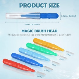 Obidodi 50 Pieces Interdental Brush, Soft Toothpicks Tooth Flossing Head, Oral Dental Hygiene Brush, Mini Tooth Cleaning Tool for Cleaning Gaps Between Teeth