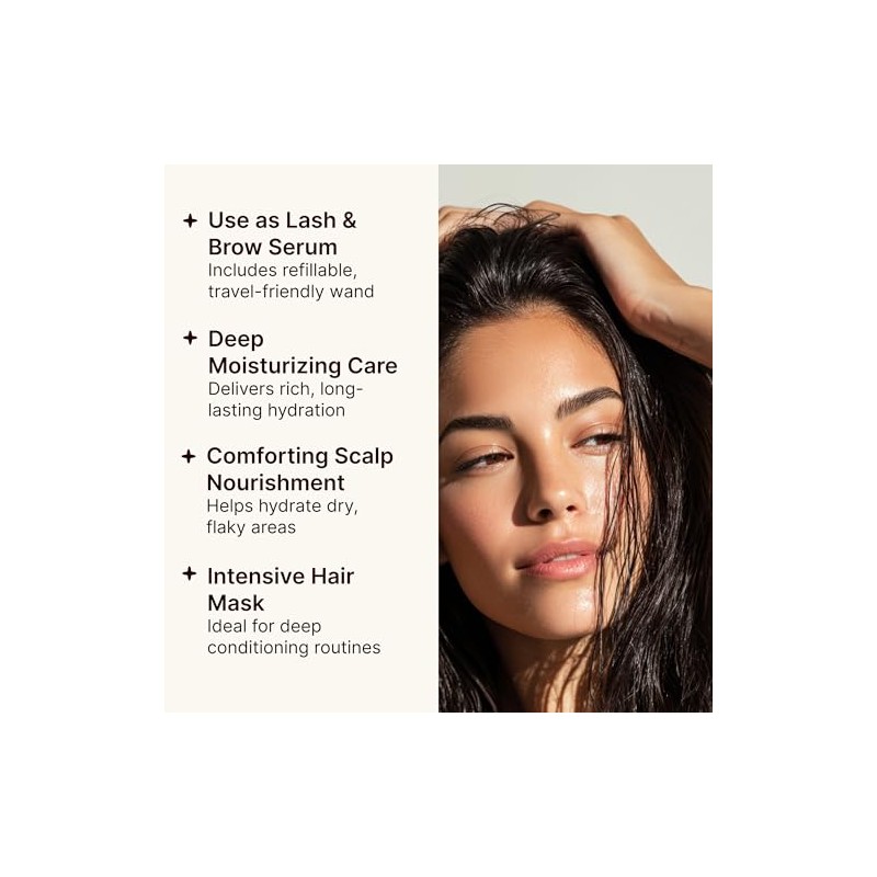 Aceite de ricino orgánico para pestañas, cabello y piel (2