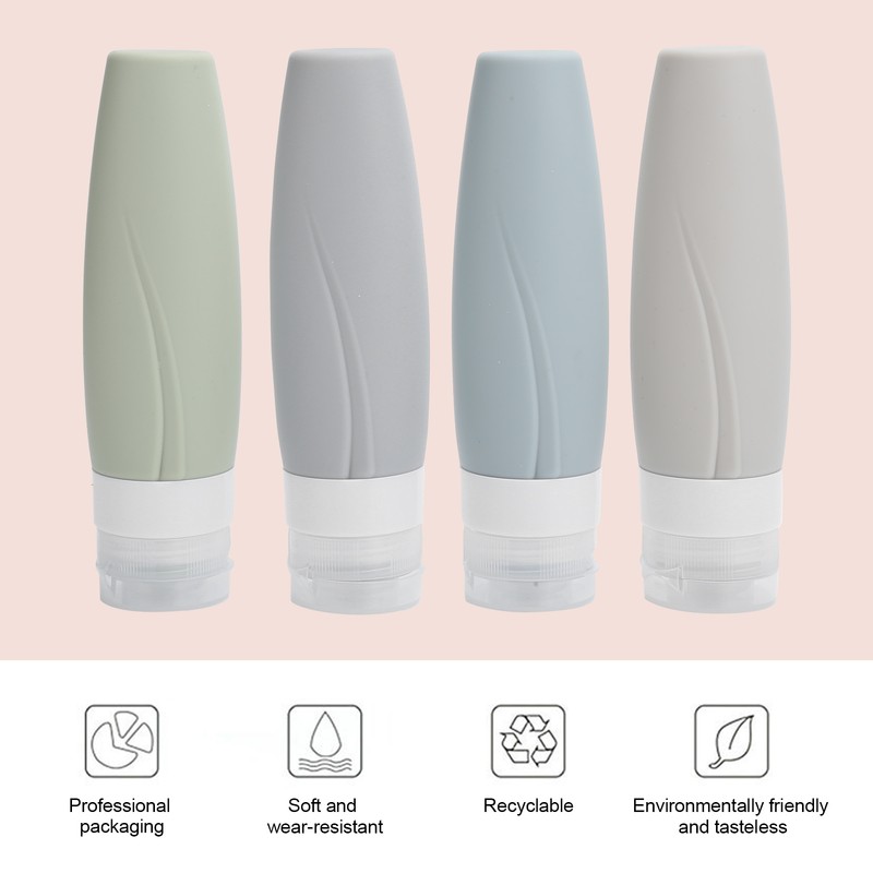 Empty Dispenser Bottle Silicone Refillable Container Shampoo Body Wash Travel