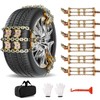 Snow Chains, Emergency Anti-Skid Tire Chains for SUV, Cars, Sedan,