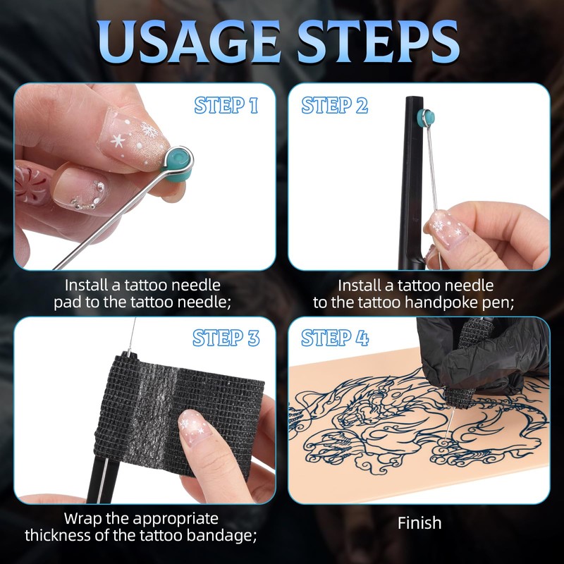 BAMTTOO Hank Poke Tattoo Kit Beginner Hand Home Tattoo Supply