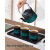 ZENS Vintage Japanese Tea Set, Gradient Embossed Ceramic Japanese Teapot
