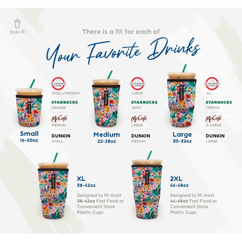 Sok It JavaSok Iced Coffee & Cold Soda Insulated Neoprene