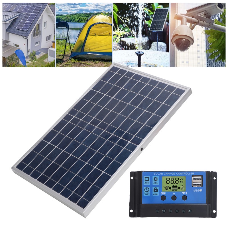 Solar Panel 10W 12V Polycrystalline IP65 Waterproof Portable 30A Solar