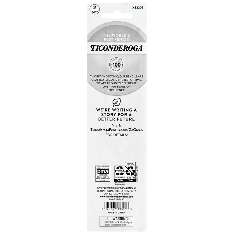 Ticonderoga My First Wood-Cased Pencils, 2 HB Soft, Pre-Sharpened, Yellow,