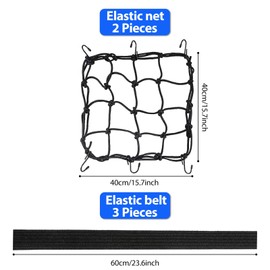 Tensioning Rubber with Hooks, Pack of 5 Lashing Straps Bicycle, Luggage Net, Motorcycle, Expander with Hooks, Motorcycle Tie Down Straps, Luggage Tensioner Bicycle, Rubber Tensioner with Hooks for